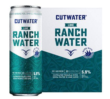Cutwater Lime Ranch Water 4pk 12oz Cans