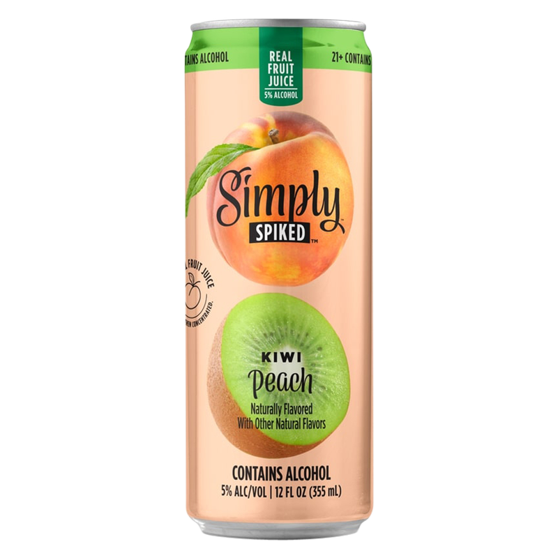Simply Spiked Peach Kiwi  Single 12oz Can 5% ABV