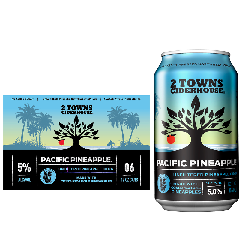 2 Towns Pacific Pineapple 6pk 12oz Can 5% ABV