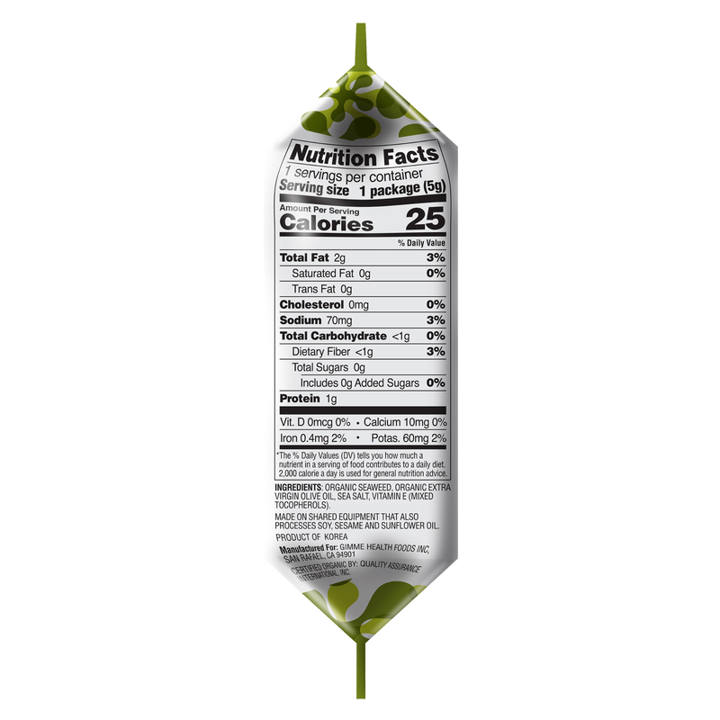 GimMe Organic Extra Virgin Olive Oil Seaweed .17oz
