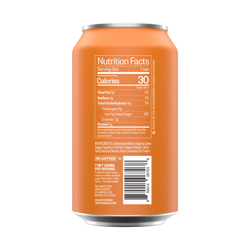 United Sodas of America 12 oz Can - Orange Nectarine