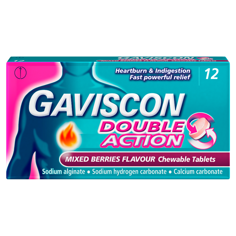 Gaviscon Double Action Mixed Berry Tablets, 12pcs