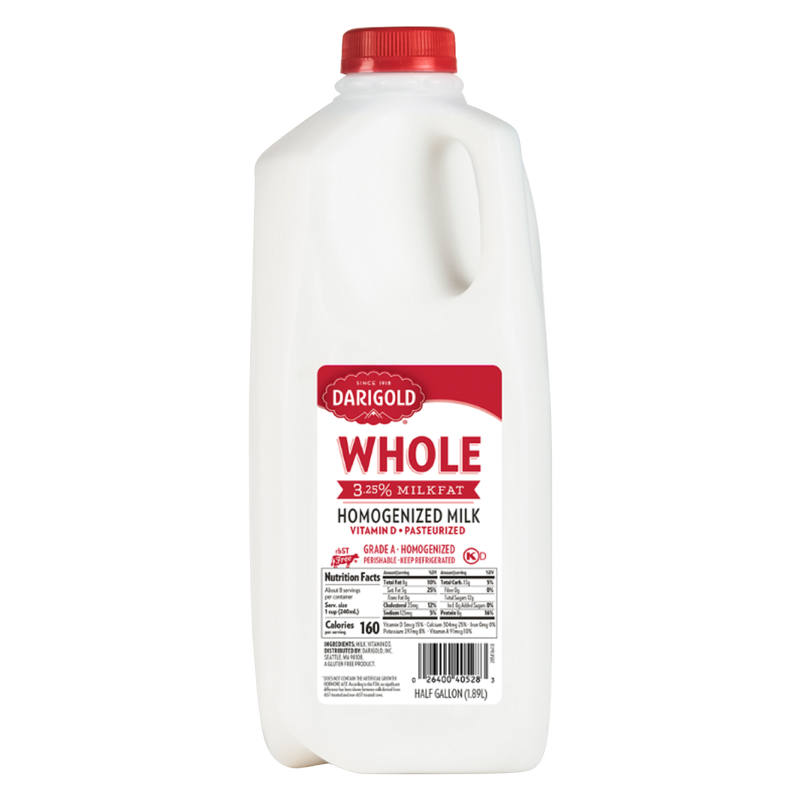 Darigold Whole Vitamin D Milk - 1/2 gallon