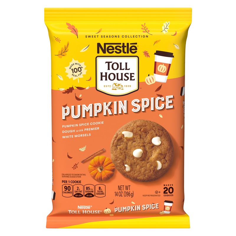 Nestle Toll house Pumpkin Spice & White Morsels Cookies Ready to Bake Dough - 24ct/14oz