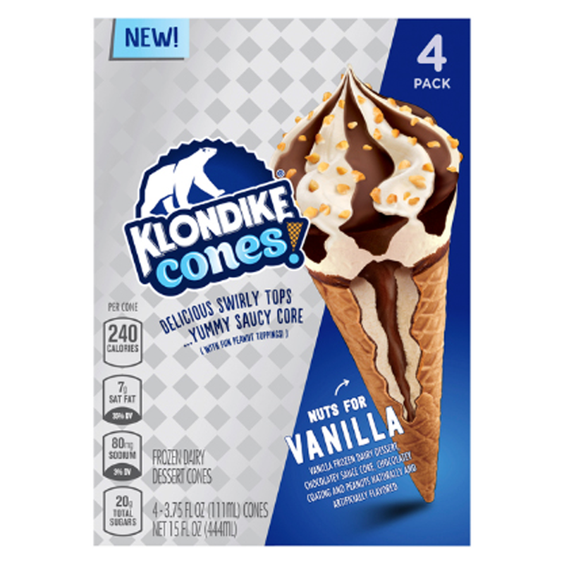 Klondike Classic Vanilla Ice Cream Cone 4ct 