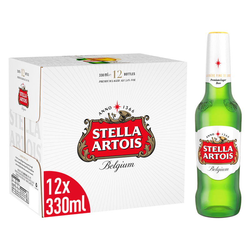 Stella Artois Belgium Premium Lager, 12 x 330ml