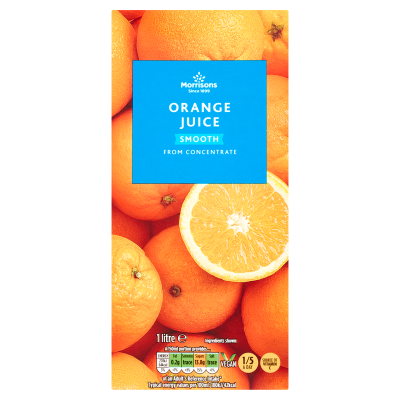 Morrisons Smooth Orange Juice from Concentrate, 1L