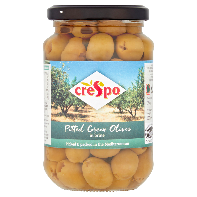 Crespo Pitted Green Olives in Brine, 354g