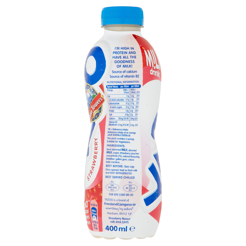 Yazoo Fresh Strawberry Flavoured Milk, 400ml