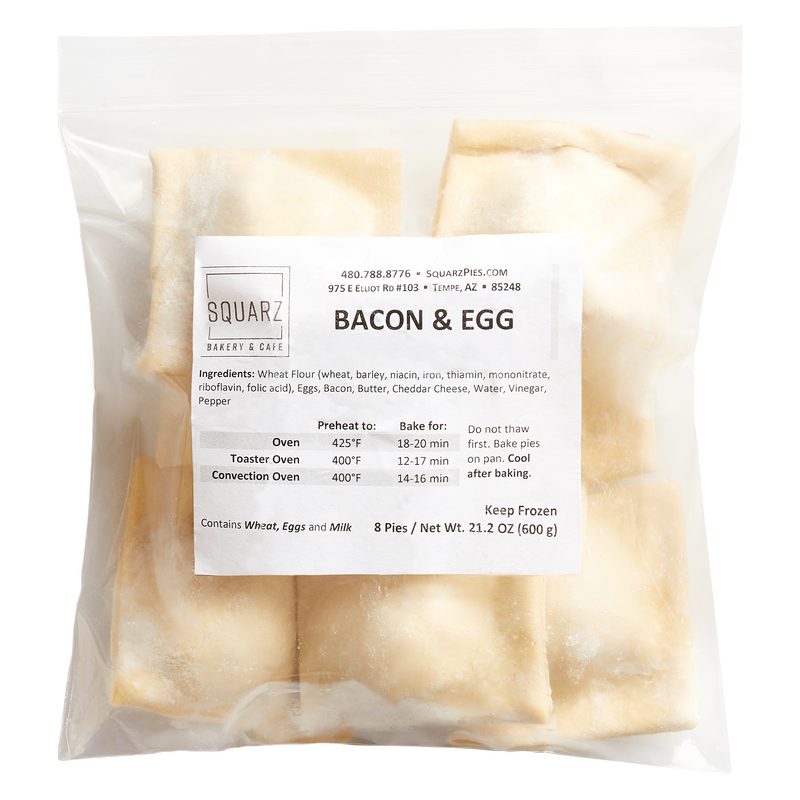 Squarz Frozen Bacon & Egg Mini Pies 8ct