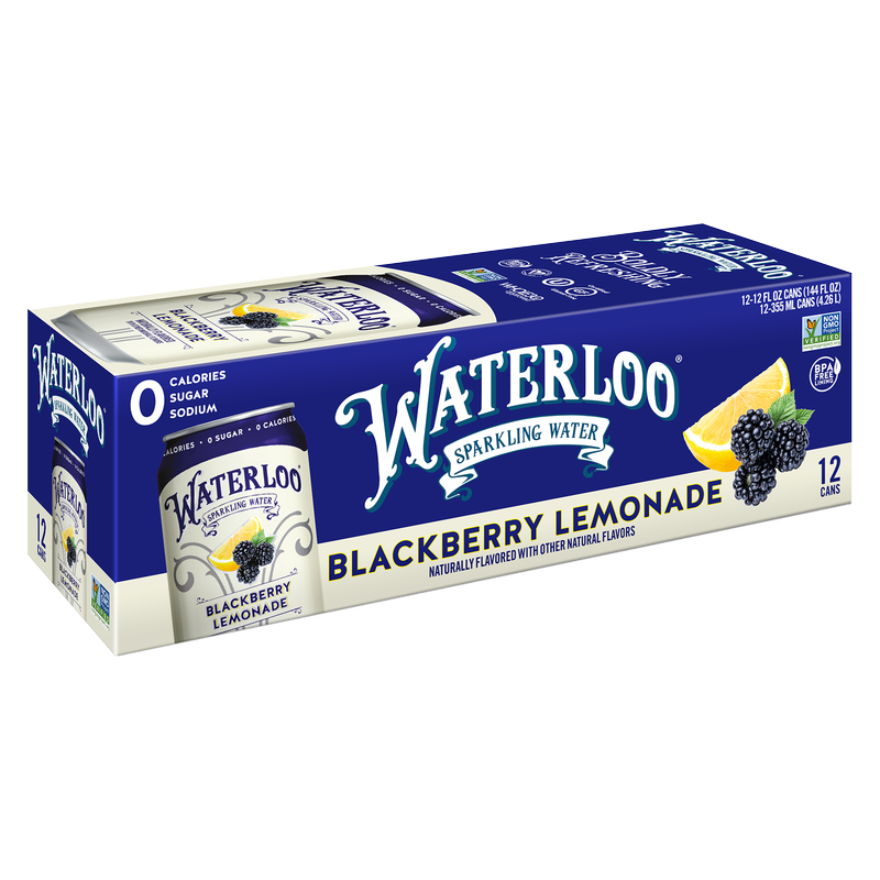 Waterloo Sparkling Blackberry Lemonade Water 12pk 12oz Can