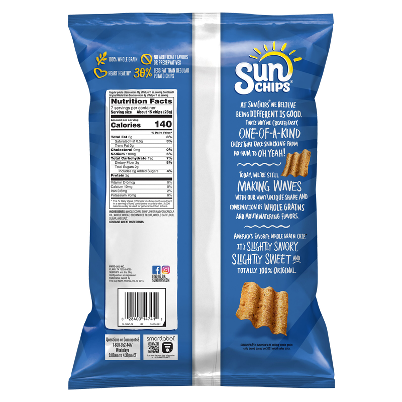 Sunchips Original Whole Grain Chips 7oz Snacks fast delivery by App