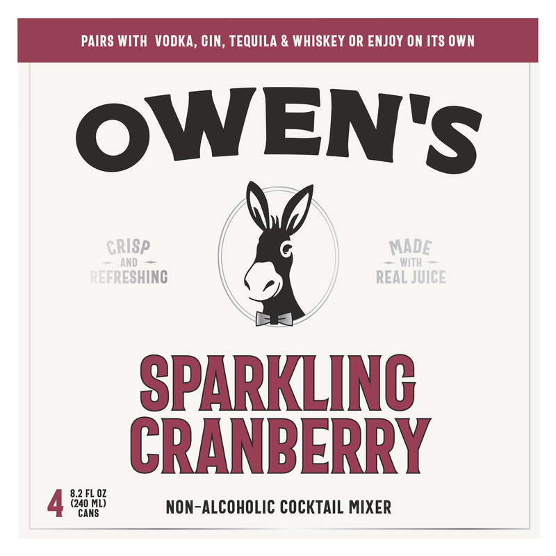 Owen's Sparkling Cranberry 8.4oz 4pk Cans