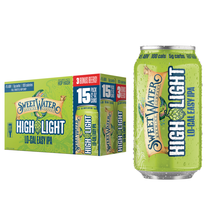SweetWater High Light Lo-Cal Easy IPA 15pk 12oz Can 4.0% ABV