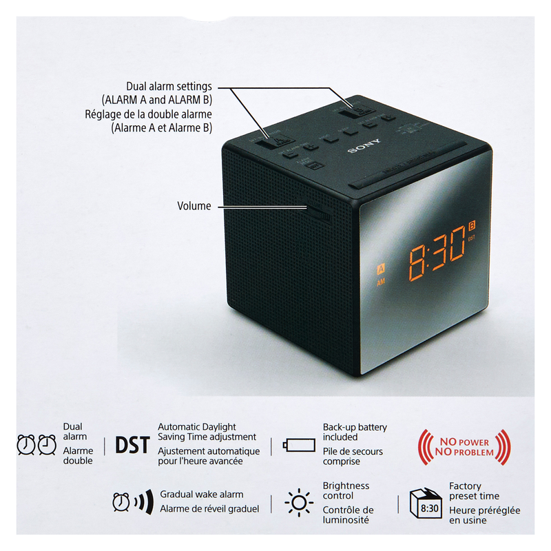 Sony Dual Alarm Clock with FM/AM Radio