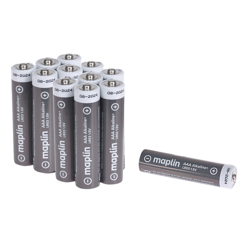 Maplin AAA Extra Long Life Batteries, 12 x 1pcs