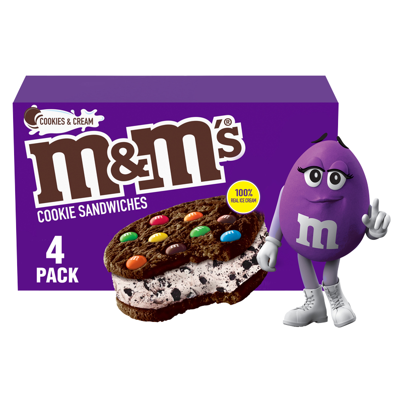 M&M's  Cookie and Cream Ice Cream Cookie Sandwiches 4ct