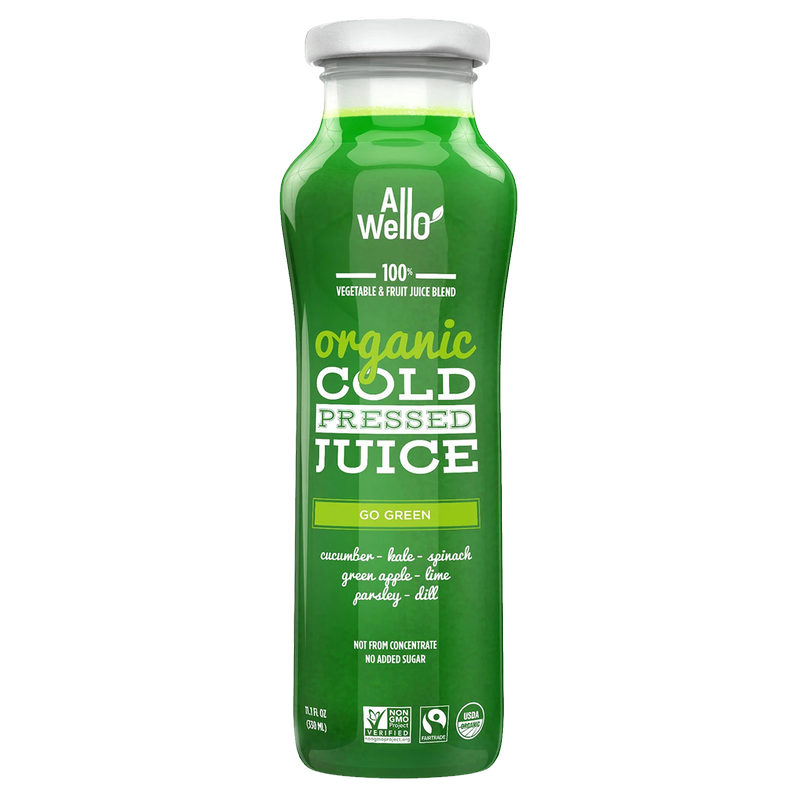 AllWellO Organic Cold-Pressed Juice Go Green 11.1oz Btl