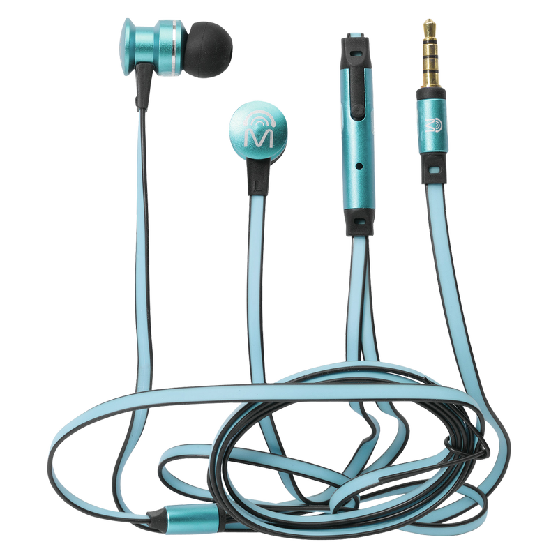 Mental Beats High Performance Turquoise Earbuds