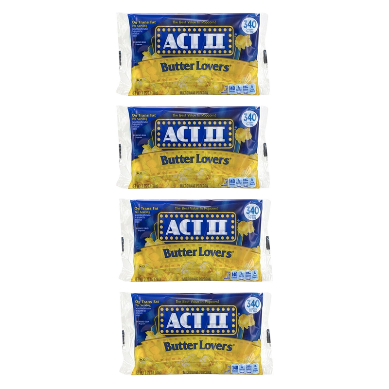 4ct Act II Butter Lovers Popcorn Microwavable 2.75oz