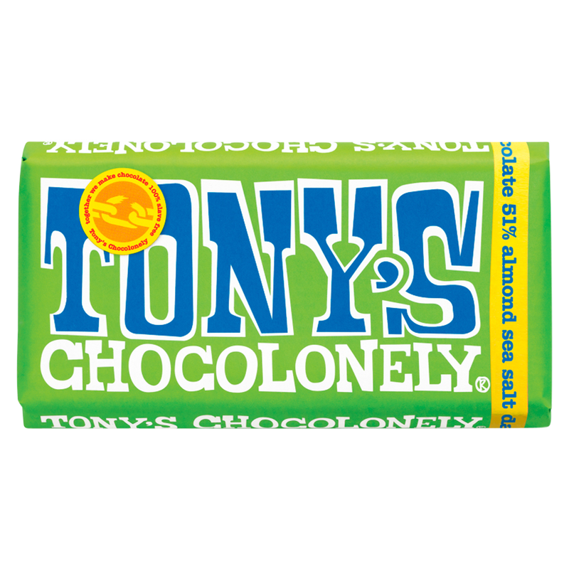 Tony's Chocolonely Dark Chocolate Almonds & Sea Salt, 180g