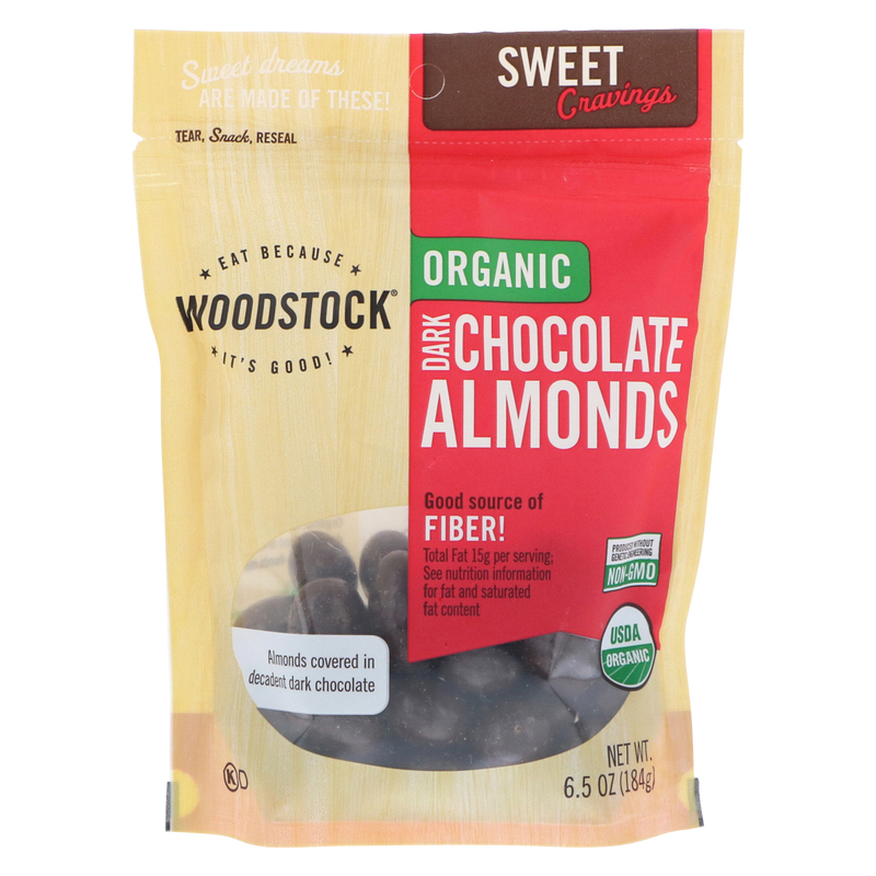 Woodstock Organic Dark Chocolate Almonds 6.5oz