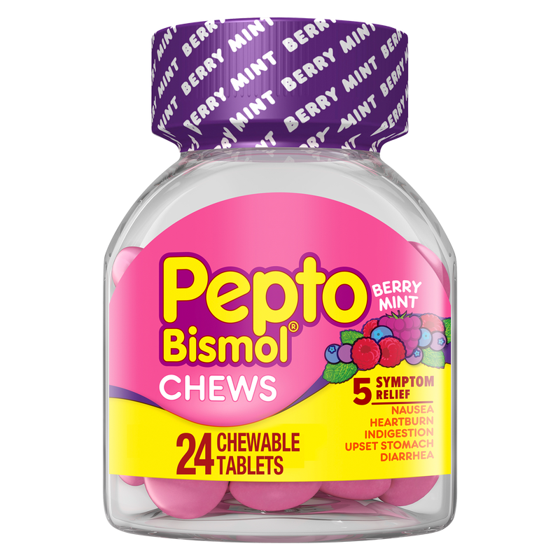 Pepto Bismol Berry Mint Chewable Tablets 24 ct