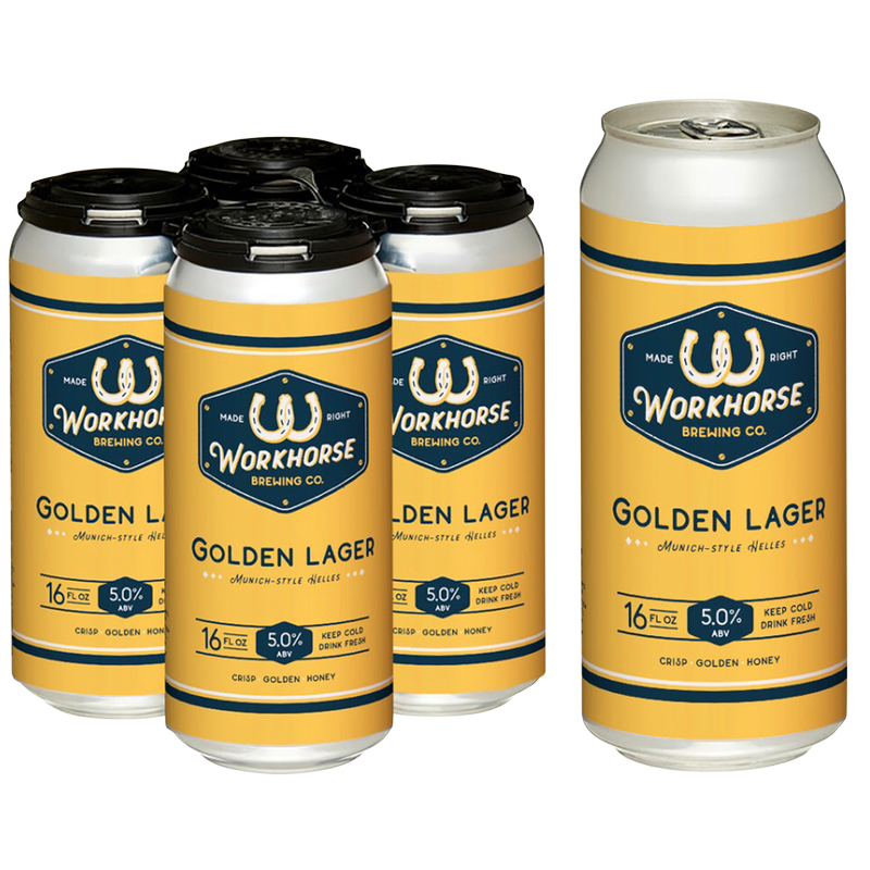 Workhorse Golden Lager 4pk 16oz Can 5.0% ABV