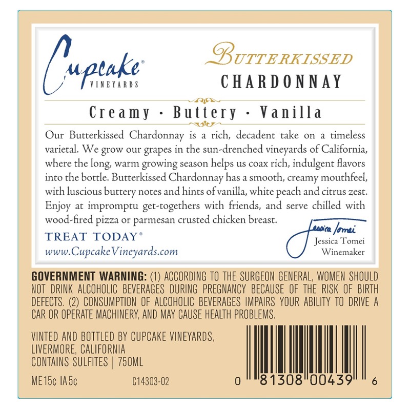 Cupcake Butterkissed Chardonnay 750 ml