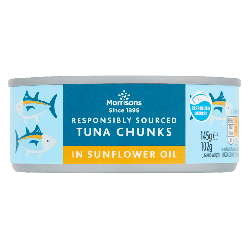 Morrisons Fad Free Tuna Chunks In Sunflower Oil, 145g