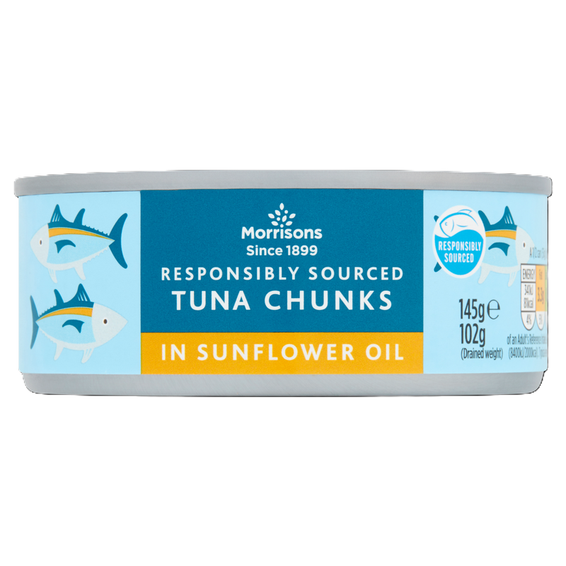 Morrisons Fad Free Tuna Chunks In Sunflower Oil, 145g