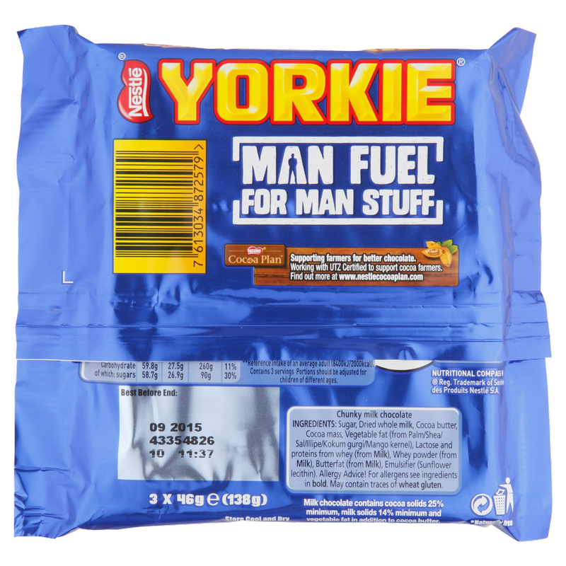 Yorkie Original, 3 x 46g Snacks fast delivery by App or Online