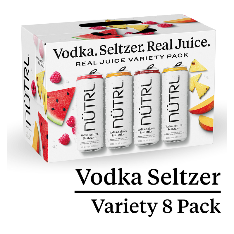 NUTRL Real Juice Vodka Hard Seltzer Variety Pack 8pk 12oz Cans 4.5% ABV