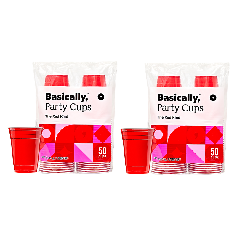 Basically, 50ct Party Cups Red (Pack of 2)