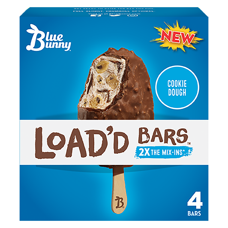 Blue Bunny Load'd Cookie Dough Bars 4ct 13.4oz