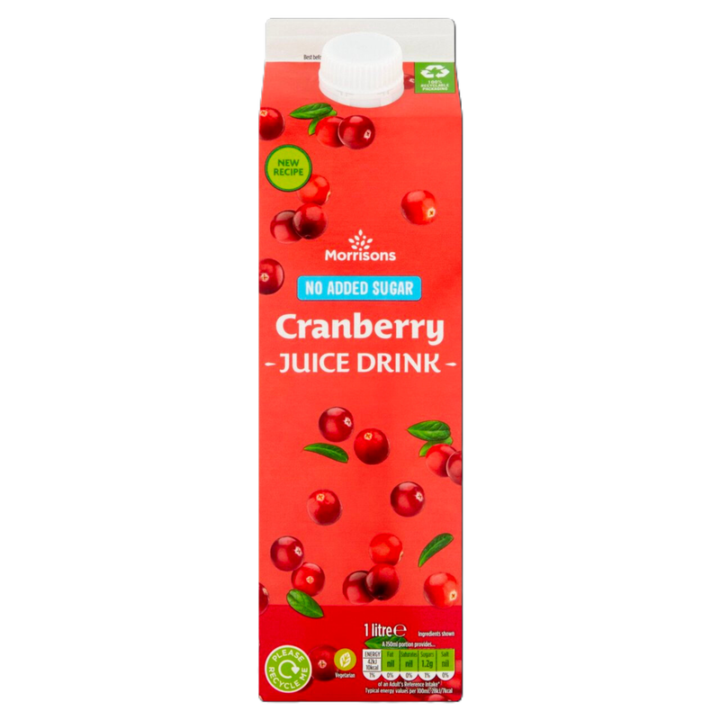 Morrisons Cranberry Juice No Added Sugar, 1L