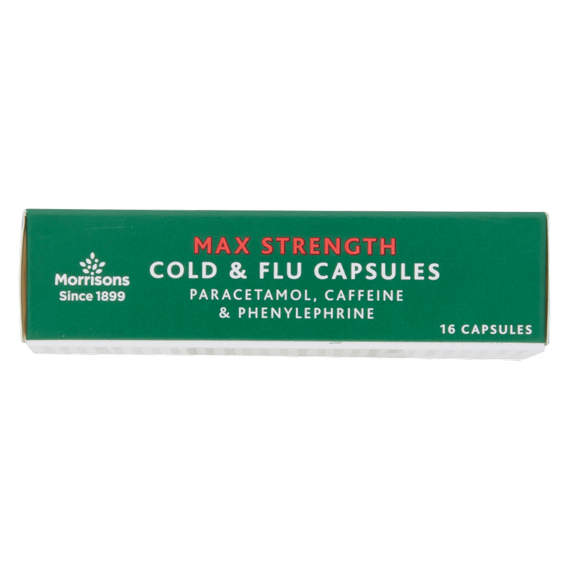 Morrisons Max Strength Cold & Flu Relief Capsules, 16pcs Health fast