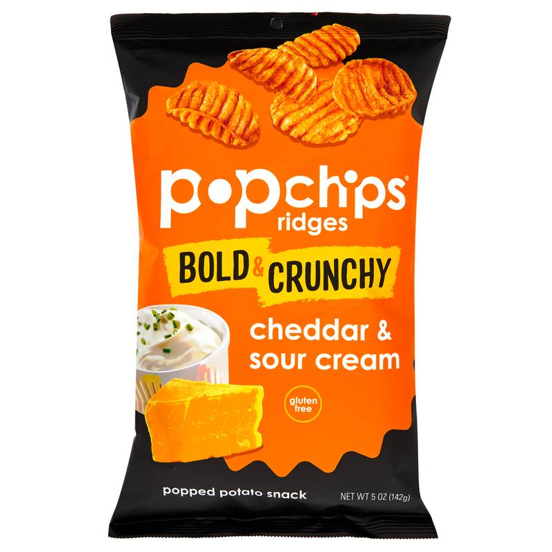 Popchips Ridges Cheddar & Sour Cream Potato Chips 5oz