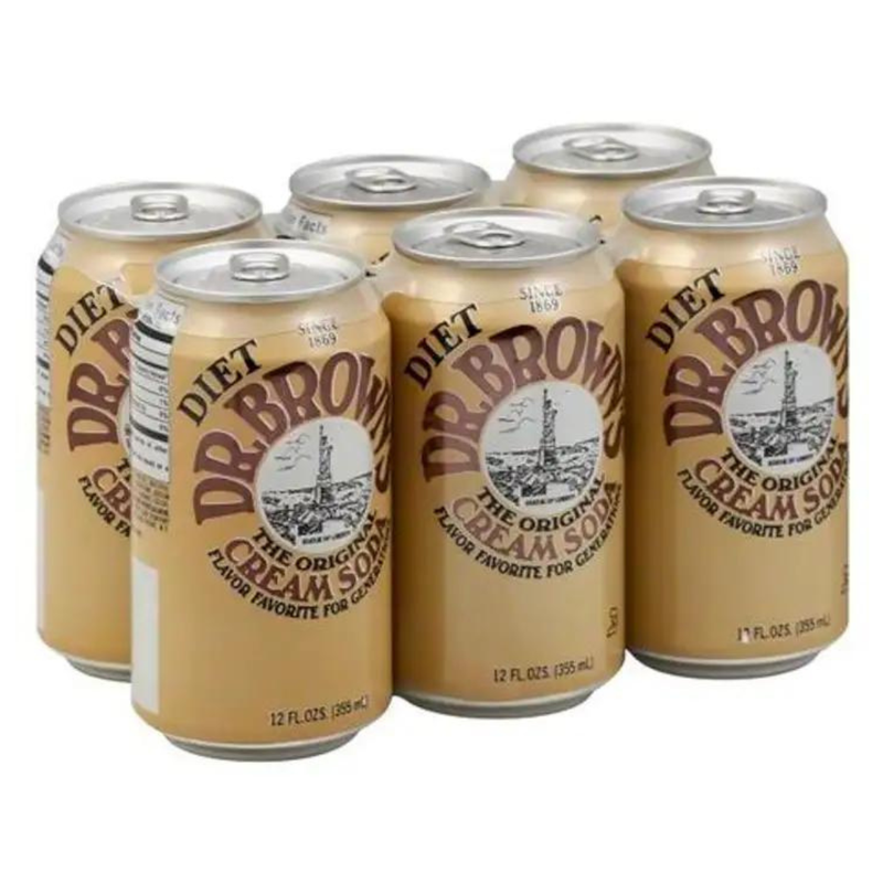 Dr. Brown's Diet Cream Soda. 6pk 12oz Can