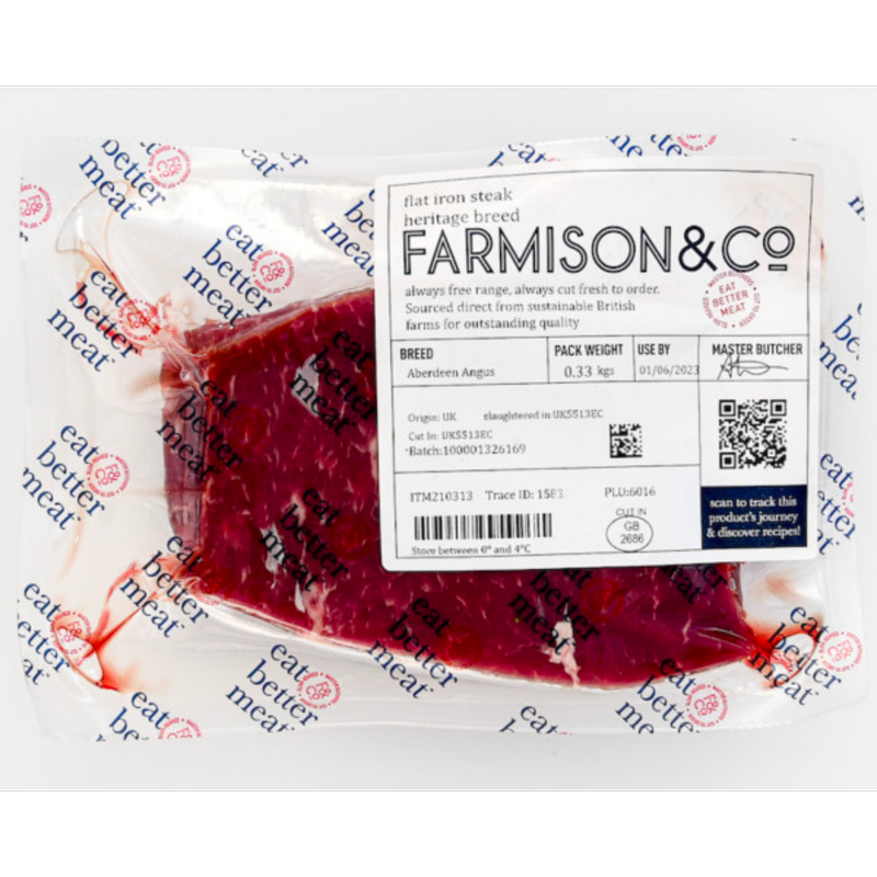 Farmison & Co Flat Iron Steak, 2 x 150g Meat & Fish fast delivery by