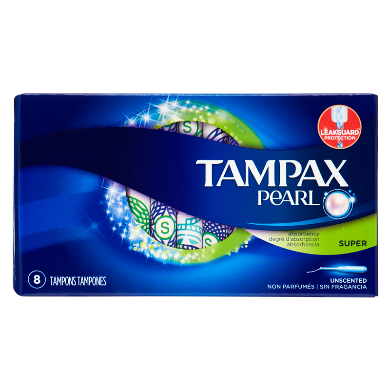 Tampax Pearl Unscented Tampon Super 8ct