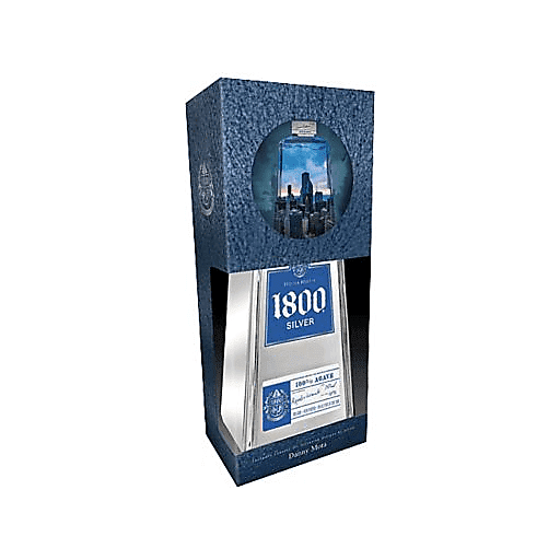 1800 Silver Tequila Gift Set 750ml (80 Proof)