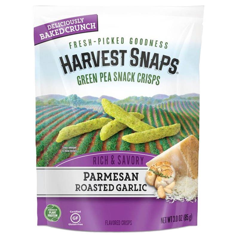 Harvest Snaps Crisps Parmesan Roasted Garlic 3oz Bag