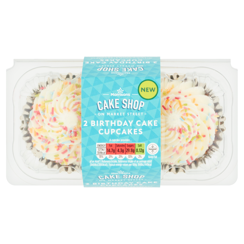 Morrisons Birthday Cake Cupcakes, 2pcs
