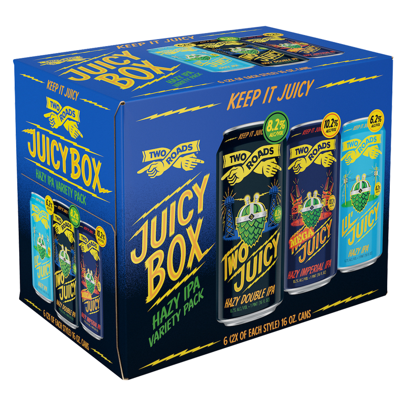 Two Roads Juicy Box Hazy IPA Variety Pack 6pk 16oz Can 8.2 ABV