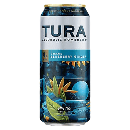 Tura Kombucha Blueberry Ginger Single 16oz Can