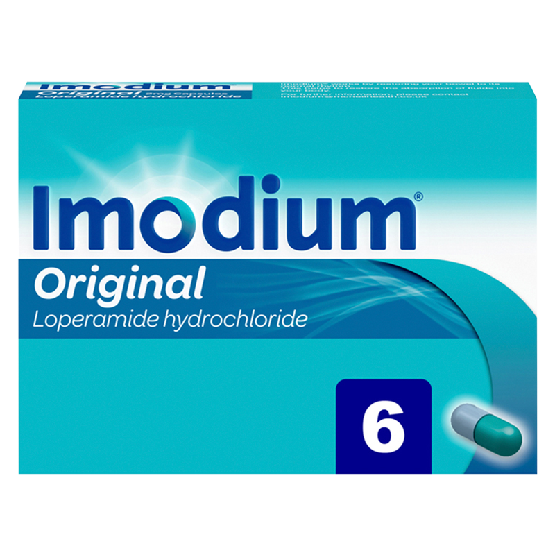 Imodium Original Capsules For Diarrhoea Relief, 6pcs