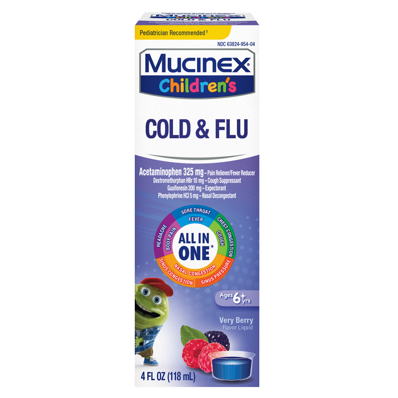 Mucinex Children`s Liquid Cold & Flu - Very Berry 4oz