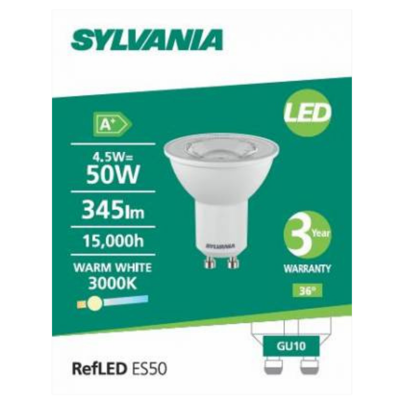 Sylvania Warm White LED Spotlight Light Bulb 4.2W 345LM, 1pcs