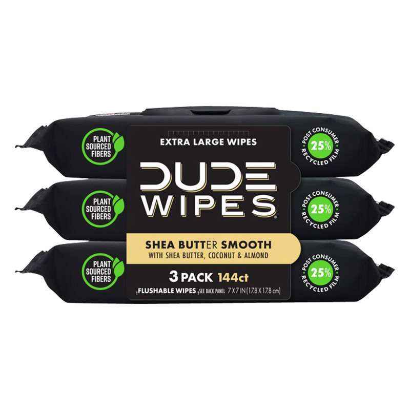 DUDE WIPES 48ct Dispenser Pack, Shea Butter 3 Pack